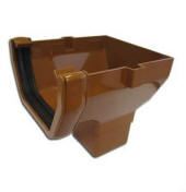 Ogee Gutter Stop End Outlet LH Caramel